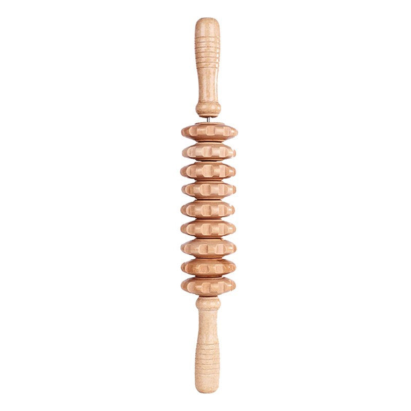 AUREKO natural wood disc body massage roller