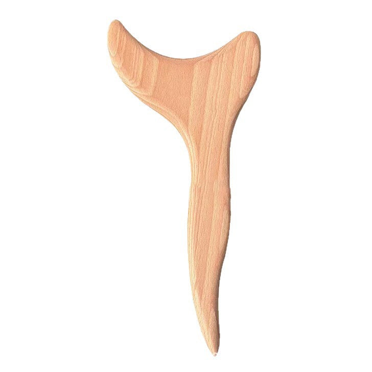 AUREKO Y-shaped natural wood contour massage tool